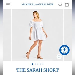 Maxwell and Geraldine "The Sarah Short Stretch Smocking Puff Sleeve Cotton Dress